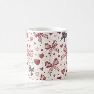 Antike Schleife und Herz Romantischer Becher Kaffeetasse