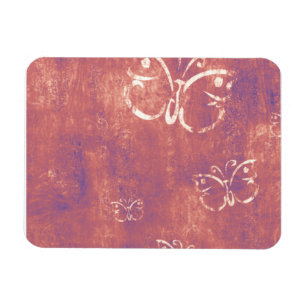 Antike Schmetterlinge auf Lila und rosa Magnet