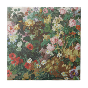 Antike schöne Blumen Blumenmalerei Fliese