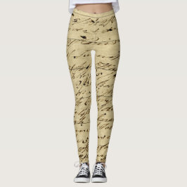 Antike Schrift Historische Kalligrafie Leggings