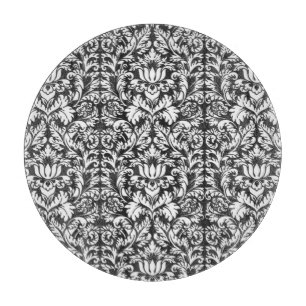 Antike Schwarz-Weiß-Damask-Lace-Brokat Schneidebrett