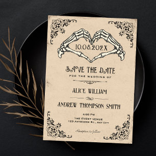 Antike Schwarz-Weiß-Gotik-Bogen-Hochzeit Save The Date