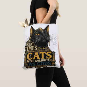 Antike Schwarze Katze Haltung Tasche