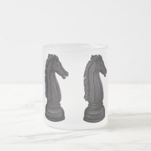 Antike schwarze Schachfigur Mattglastasse