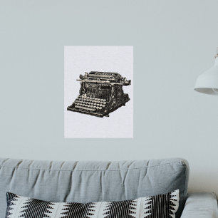 Antike schwarze Vintage-Schreibmaschine im alten S Poster