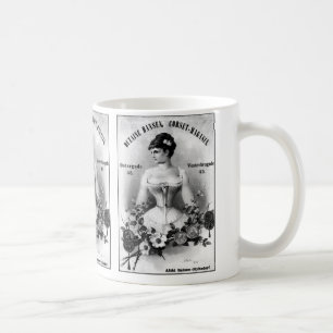 Antike schwedische Korsettwerbung Kaffeetasse