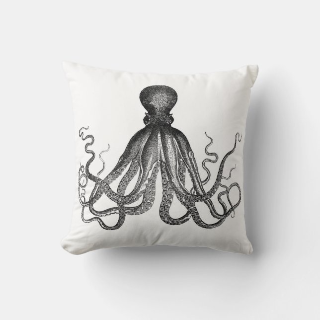 Antike SeeSteampunk Krake Vintages Kraken Kissen (Vorderseite)