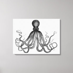 Antike SeeSteampunk Krake Vintages Kraken Leinwanddruck