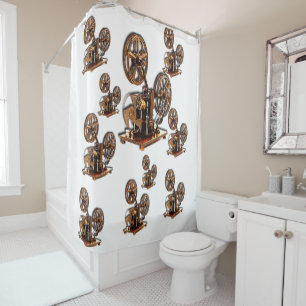 Antike Seifenbox Duschvorhang weiß