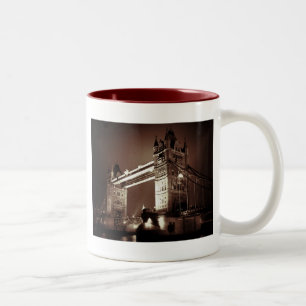 Antike Sepia London Tower Bridge Zweifarbige Tasse