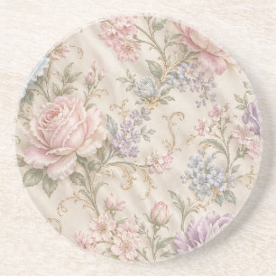 Antike Shabby Chic Rosa Pfingstrose Rose Floral Getränkeuntersetzer