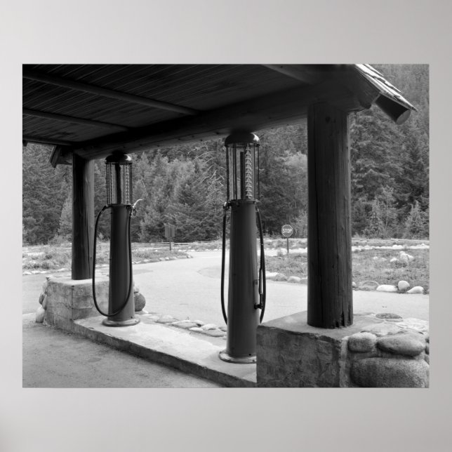 Antike, sichtbare Gaspumpen Poster (Vorne)