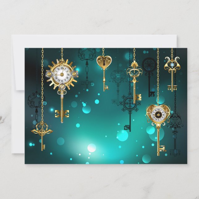 Antike Skeleton Keys on Green Background (Vorderseite)