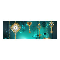 Antike Skeleton Keys on Green Background