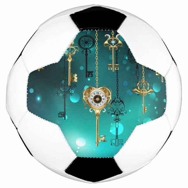 Antike Skeleton Keys on Green Background Fußball (Vorderseite)
