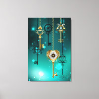 Antike Skeleton Keys on Green Background