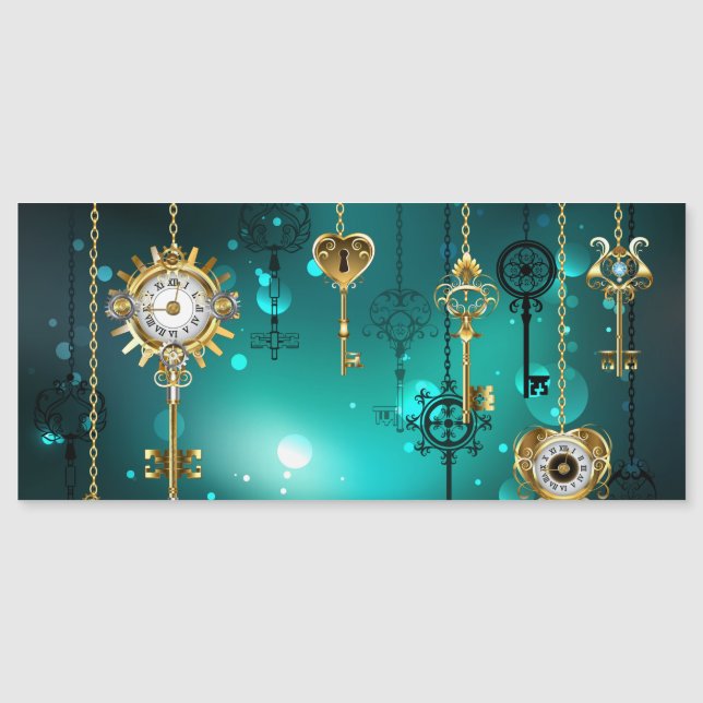 Antike Skeleton Keys on Green Background Magnetkarte (Vorderseite)