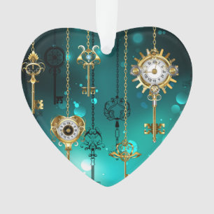 Antike Skeleton Keys on Green Background Ornament
