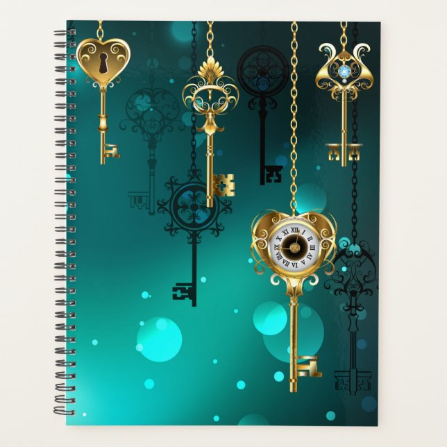 Antike Skeleton Keys on Green Background Planer (Vorderseite)