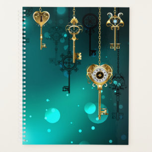 Antike Skeleton Keys on Green Background Planer