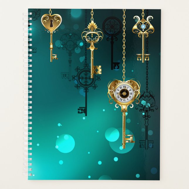 Antike Skeleton Keys on Green Background Planer (Vorderseite)