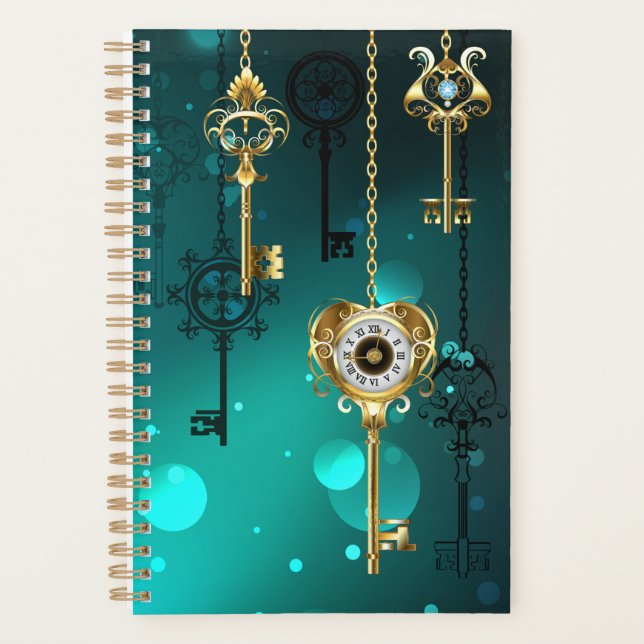 Antike Skeleton Keys on Green Background Planer (Vorderseite)