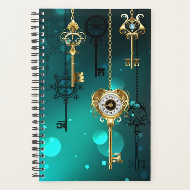 Antike Skeleton Keys on Green Background Planer (Vorderseite)