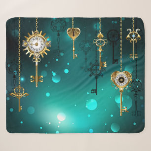 Antike Skeleton Keys on Green Background Sherpadecke