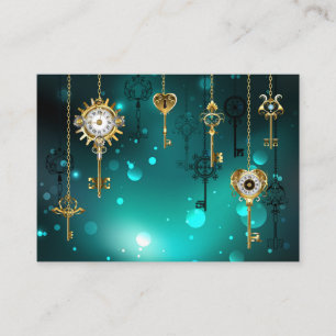 Antike Skeleton Keys on Green Background Telefonnummerkarte