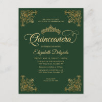 Antike Smaragdgrüne Goldrahmen-Tiara Quinceanera