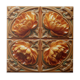 Antike Sonnenuntergangs-Ornamentik Art Nouveau Flo Fliese