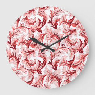 Antike spiralförmige barocke Blätter, dekorativ. Große Wanduhr
