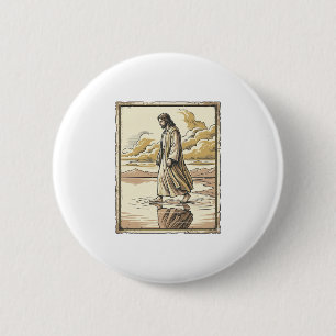 Antike spirituelle Wasserwanderstich Button