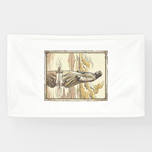 Antike spirituelle Wasserwanderungsgravur Banner