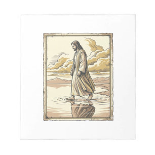 Antike spirituelle Wasserwanderungsgravur Notizblock