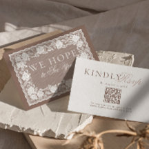 Antike Spitze Taupe Old Money Hochzeit QR Code RSV