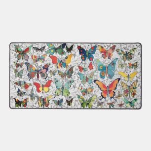 Antike Spitze und florale Patchwork-Schmetterlinge Schreibtischunterlage