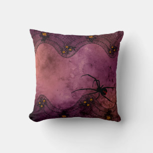 Antike Spitze Violett Halloween Schwarze Witwe Spi Kissen