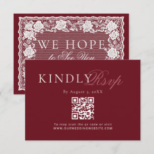 Antike Spitze Wein Altes Geld Hochzeit QR Code RSV RSVP Karte