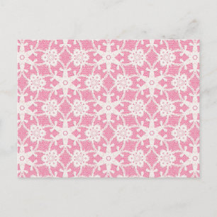 Antike Spitze - weiß und Rose pink Postkarte