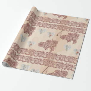 Antike Spitzen-Blumen-Elegante Geschenkverpackung Geschenkpapier