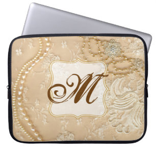 Antike Spitzen-Schmuck-Vict-Monogramm 15" Laptop-H Laptopschutzhülle