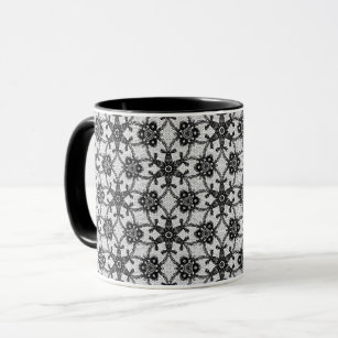 Antike Spitzen - Schwarz-Weiß-Tasse Tasse