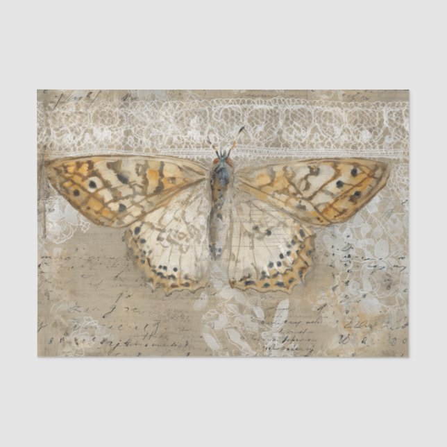 Antike Spitzenschmetterling Seidenpapier (Vorderseite)