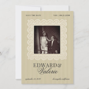 Antike Spitzenstreifen Old Money 2 Foto Hochzeit Save The Date