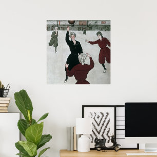 Antike Sportart, Basketballspielerinnen im Spiel Poster