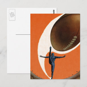 Antike Sportart, Fußballspieler, der den Ball trit Postkarte