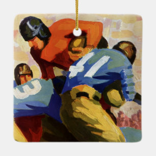 Antike Sportart, Fußballspieler in einem Spiel Keramikornament