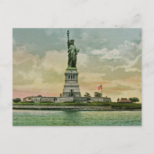 Antike Statue der Freiheit, New Yorker Hafen Postkarte