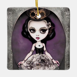 Antike Steampunk-Prinzessinnenpuppe Keramikornament